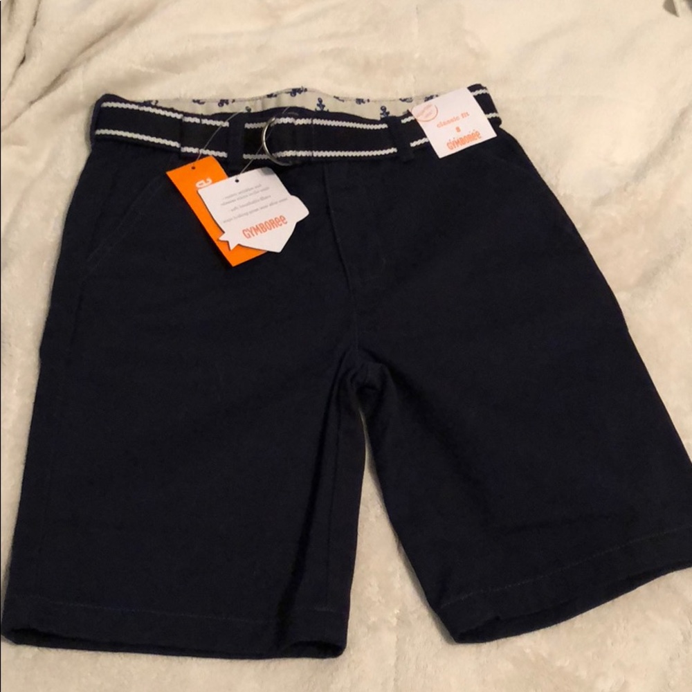 NWT Gymboree shorts size 8 navy with belt